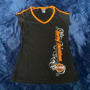 Harley-Davidson black sleeveless V-neck T-shirt